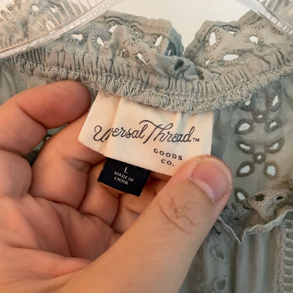 Universal Thread Eyelet Ruffle-neck Blouse - Picture 3 of 5